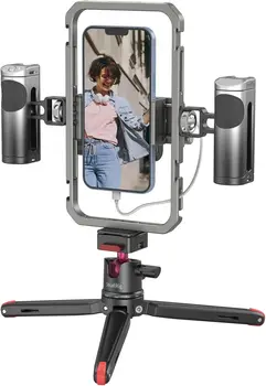 SmallRig All-in-One Universal Phone Video Rig Kit, Accessories Phone Cage, Wireless Control Handles, Power Bank Holder