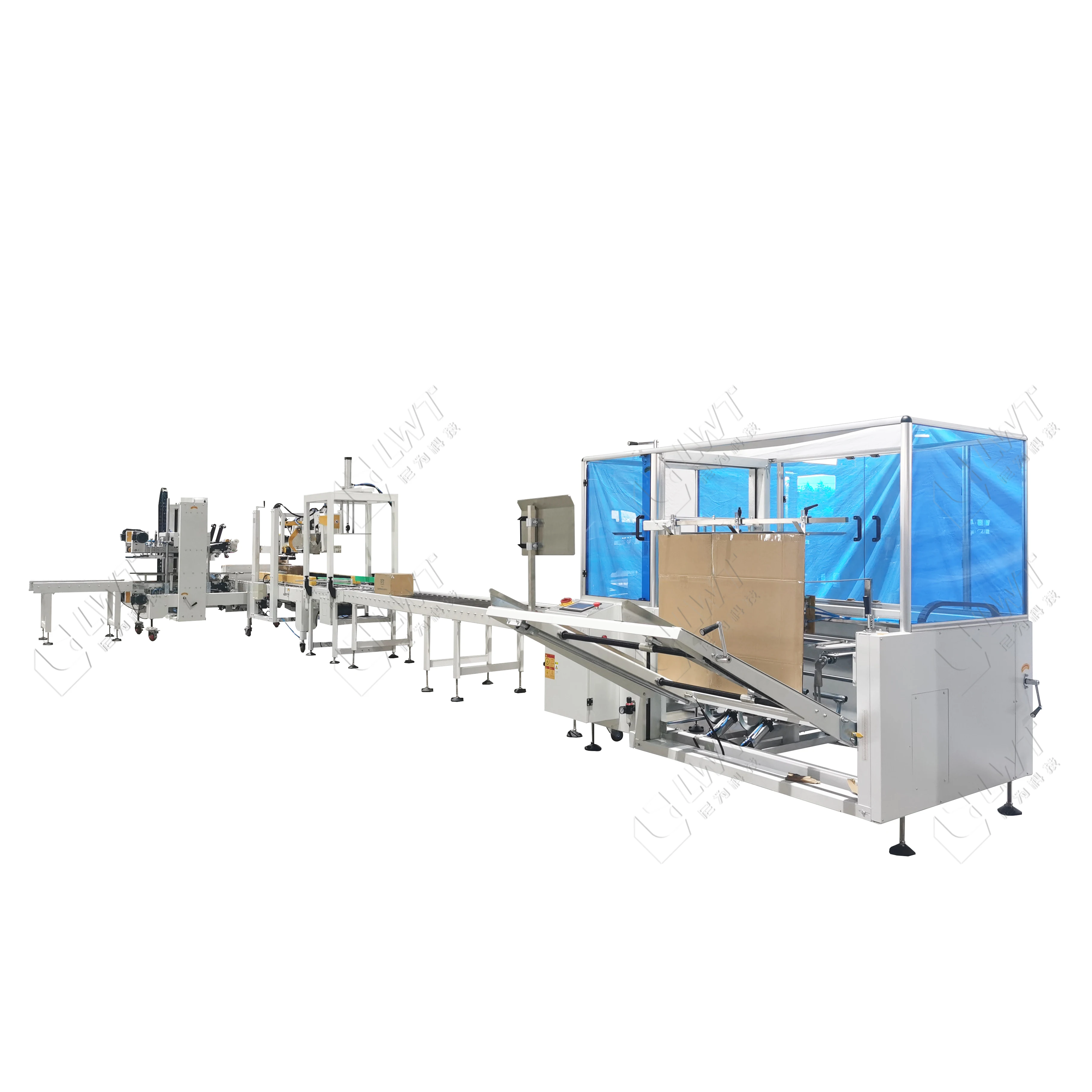 Leadworld Fully Automatic Carton Erector Machine Case Packer Carton Sealing Machine for Packing Line
