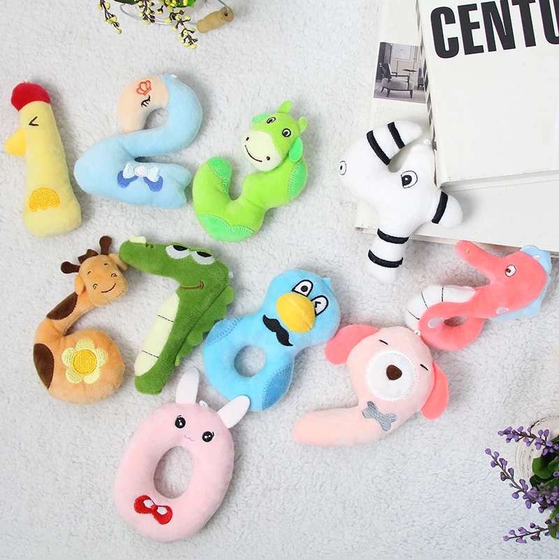 10CM Early Education Toy Animal Ornaments 0-9 Number Plush Toys