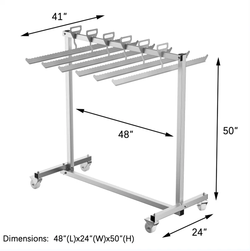 Cultivation Aluminum & Steel Trolley Drying Cart for Grow Tents