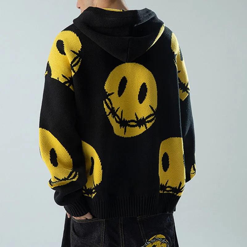Custom Heavyweight Sublimation Hoodie Oversized Jacquard Knit Hoodie Sweater