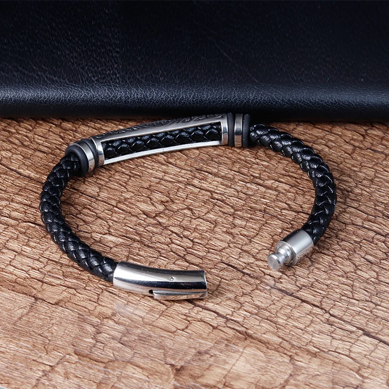 EJY Simple Retro Multi-Layer Bracelet – DIY Woven PU Leather Bangle For Men, Casual Gift