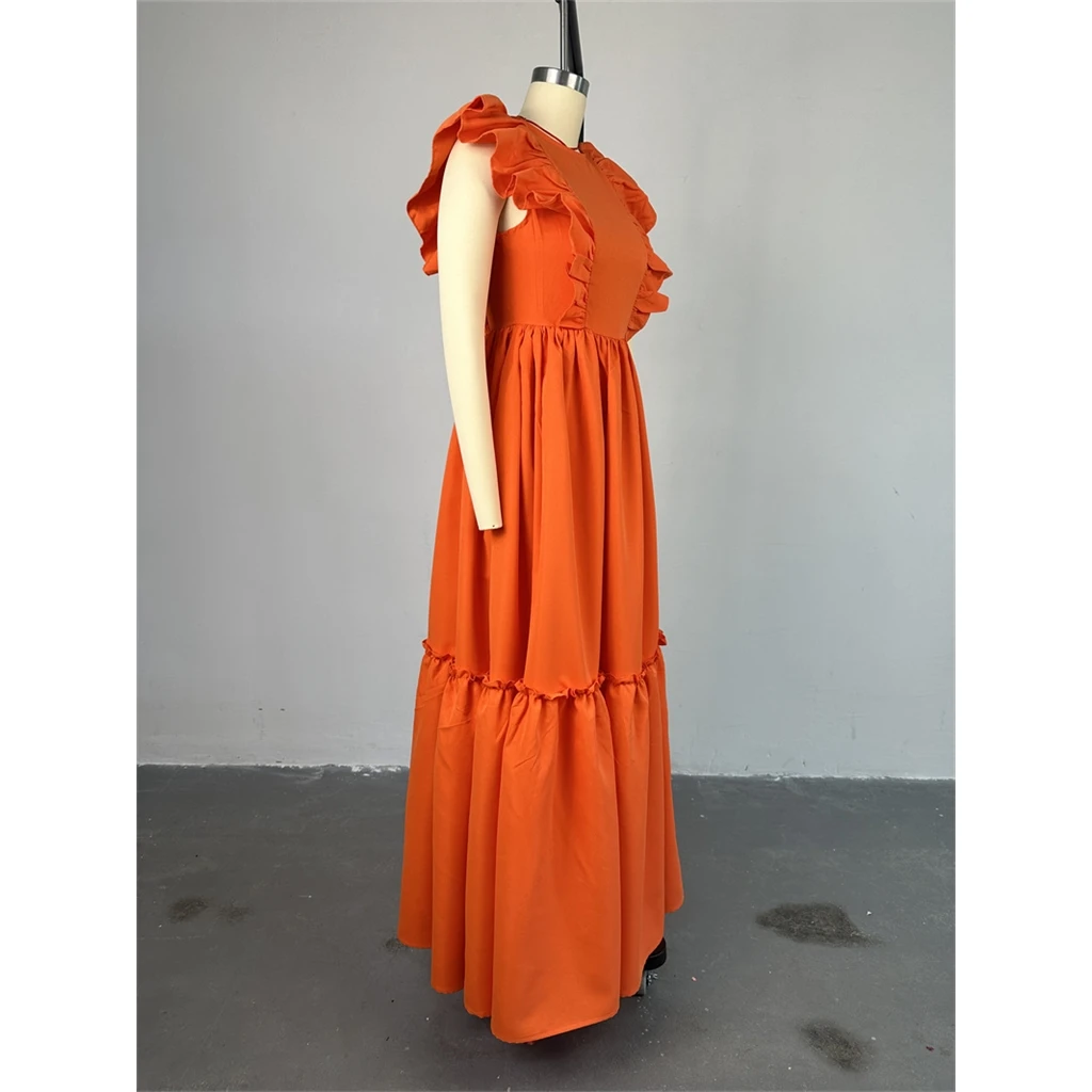 ZHEZHE High Quality 2024 Summer Dress Define Ruffle Style