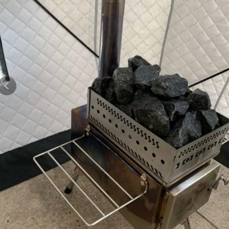 Tragbarer Zeltofen Aus Edelstahl - 2in1 Saunaofen Mit 7 Kaminrohren