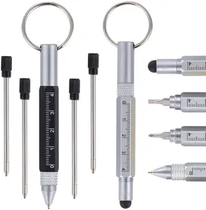Mini Metal Tool Screwdriver Key Chain Stylus Ruler Ballpoint Pen for Gift