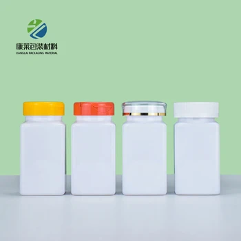 Hot Selling 150ml PET White Square Medicine Bottle with Flip Top Cap Silk Screen Printed Logo
