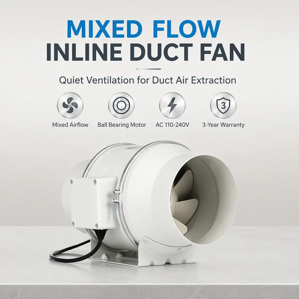 Inline Duct Air Extractor, 110-240V, Electric - detail 4