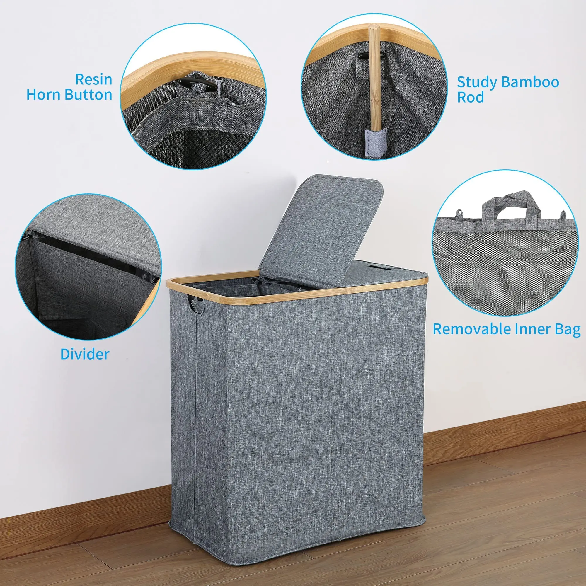 Large Foldable 100l Laundry Basket With Lid Clothes Hampers For Laundry