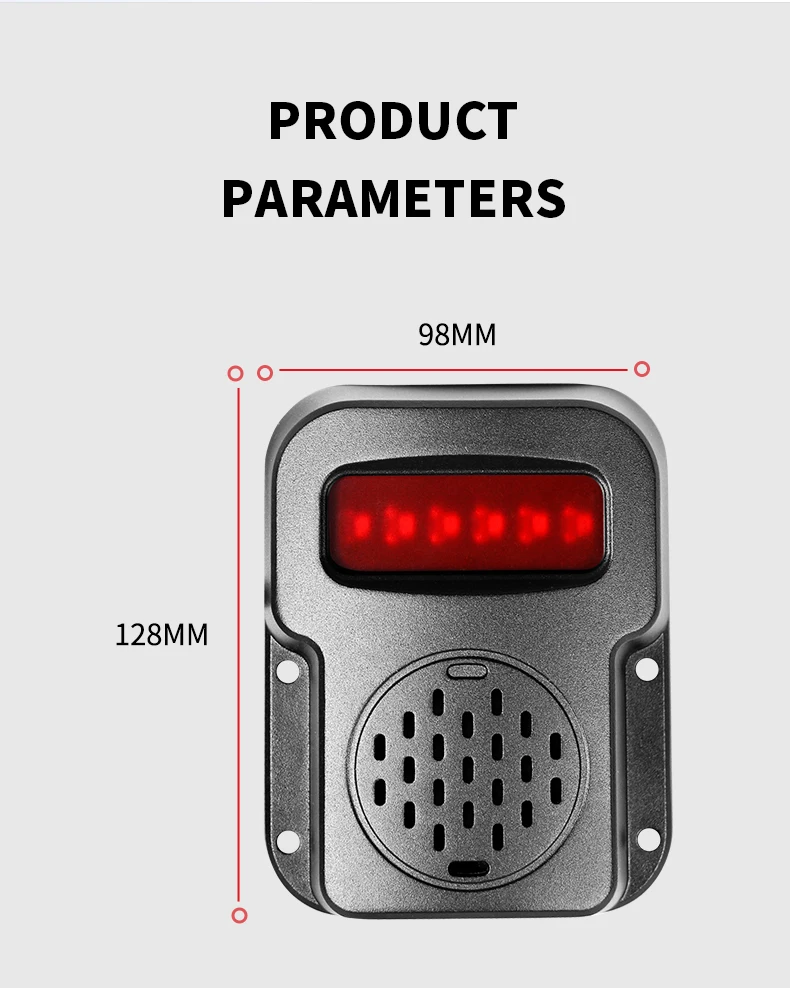 Red LED Flash Security Vehicle Forklift Lorry Car Warning Alert Lamp Sound Alarm Siren Strobe Light 