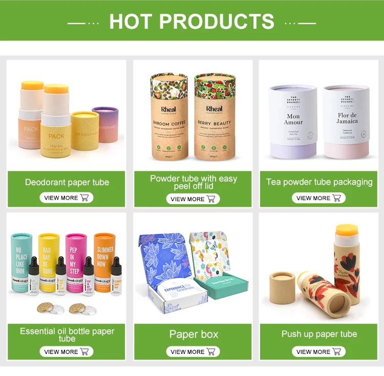 Custom Design Mini Eco Friendly Paper Deodorant Stick Container Lip