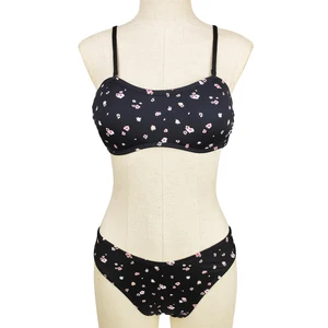 Wholesale Spandex/Nylon Printed Floral Design Beachwear Women's Quick Dry Two Piece Bikini Set for Summer