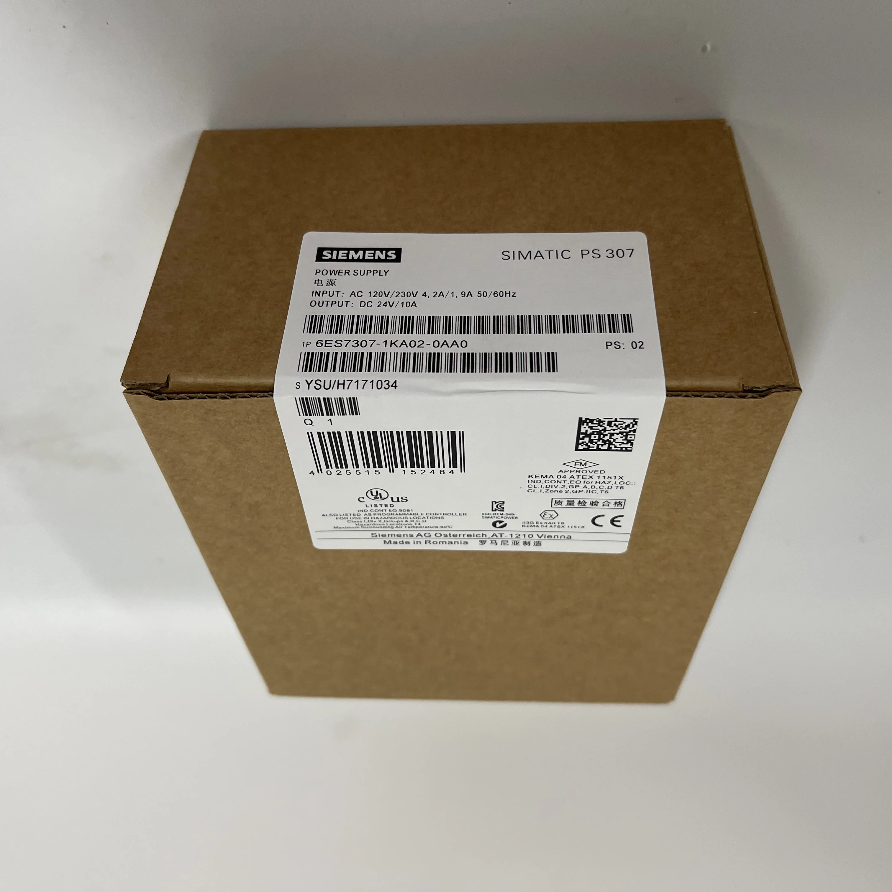 Siemens Power Supply 6ES7307-1KA02-0AA0 SIMATIC PS 307 Siemens Power Supply 6ES7307-1KA02-0AA0 SIMATIC PS 307