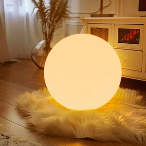 GloLite Modern PE Ball Table Lamp Indoor and Outdoor Yard Bedroom Cordless Light IP65 Rating for Christmas Decor