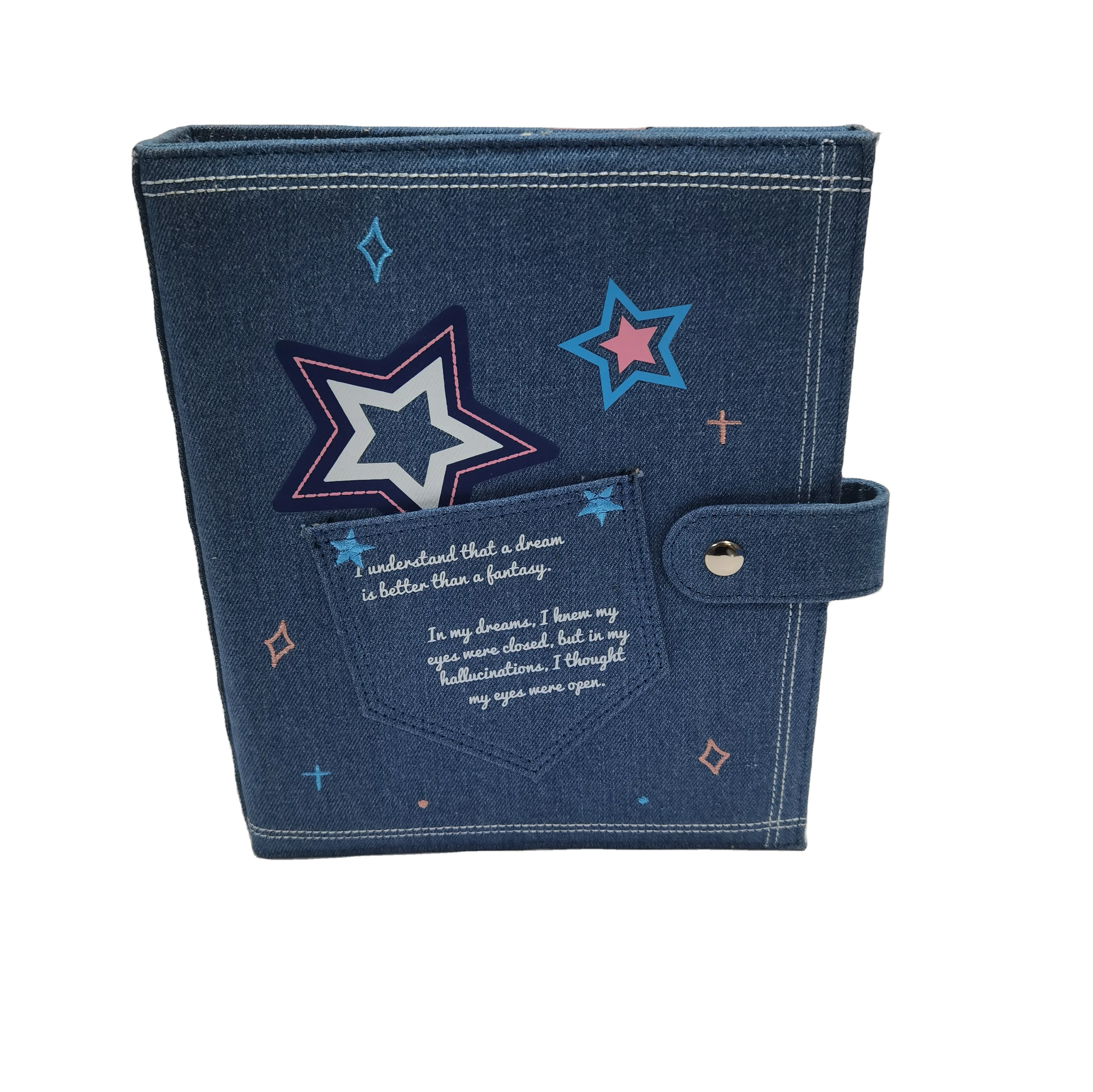 A5 リフィルバインダー デニム 6リングバインダー カスタムパッケージ