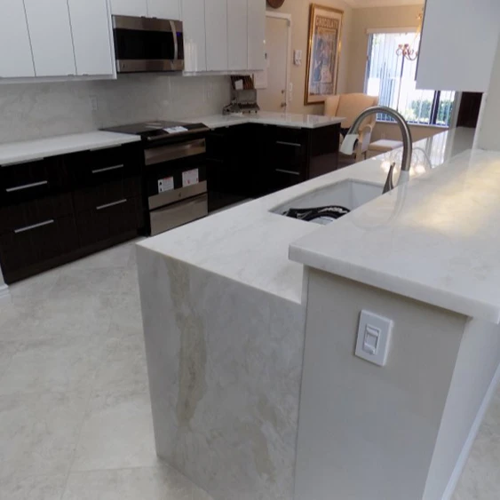 Namibia Modern Cheap Kitchen Cabinet Polished White Bianco Rhino Marble for Countertop