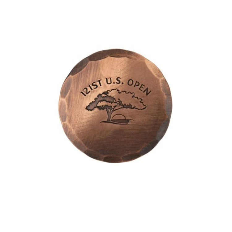 Wholesale Bulk Golf Sport Metal Custom Golf Coin Antique Copper Golf Ball Markers details