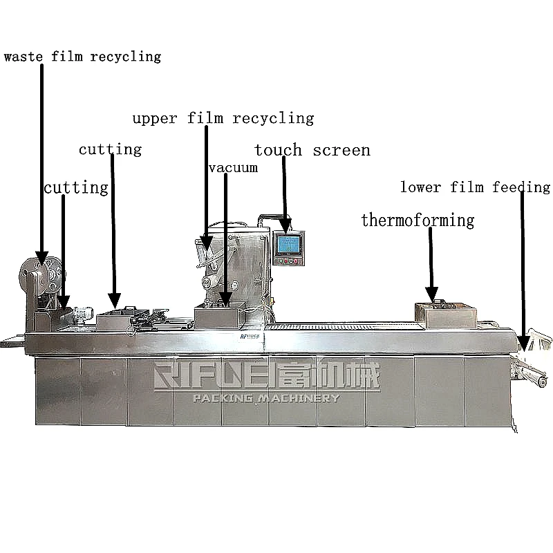 Автоматическое вакуумное упаковочное оборудование для термоформовки сэндвичей