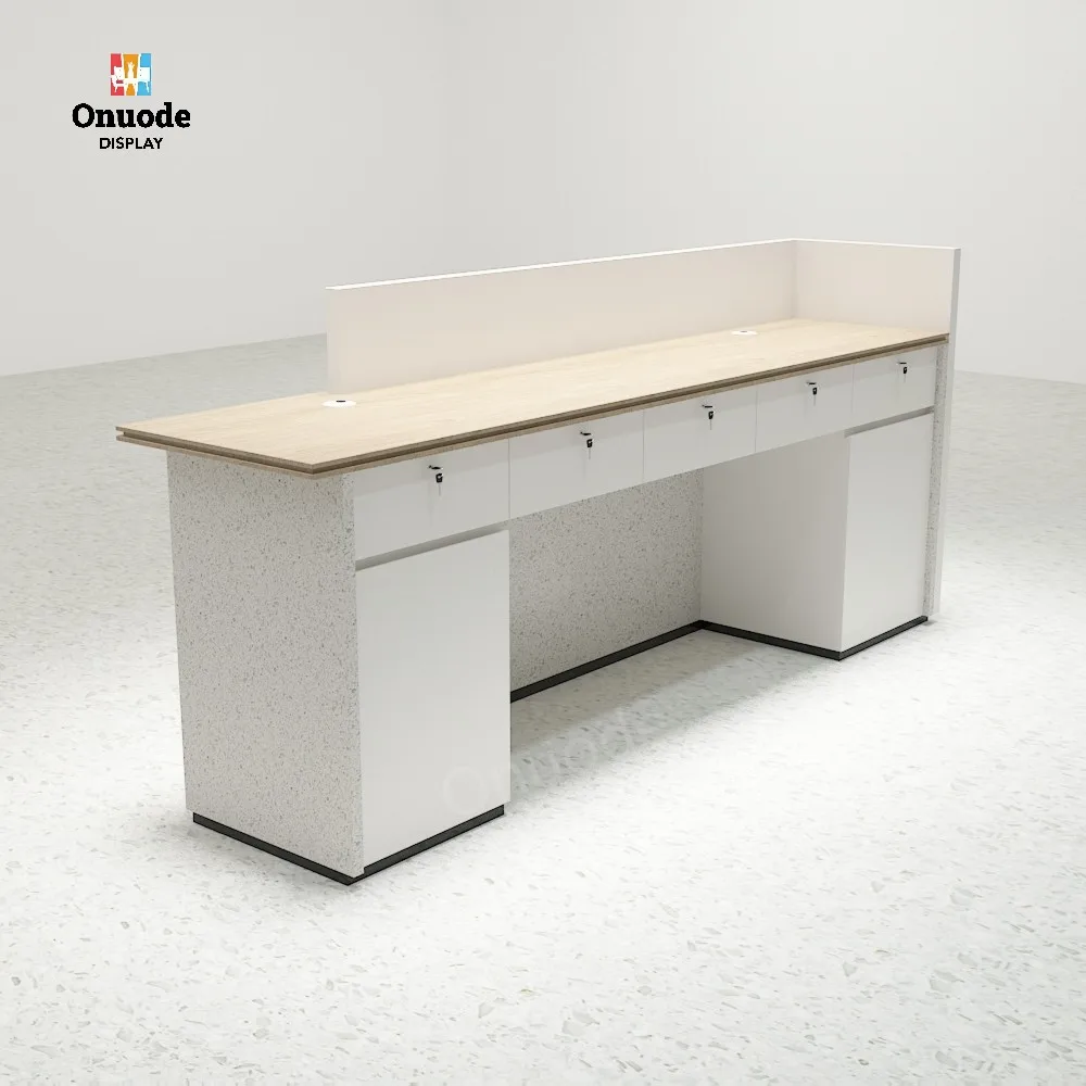 High-End Unique Design Front Office Desk for Beauty Salon Elegant Reception Showcases