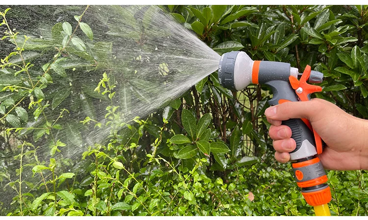 Household 8-function garden watering and car washing water gun Wholesale 8-function glue coated adjustable water spray gun Car w