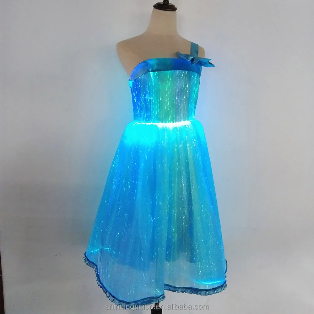 Robe de princesse lumineuse en tissu Fiber optique pour enfant