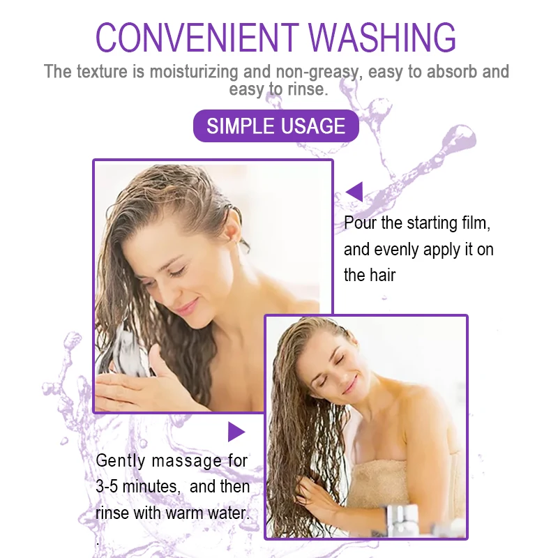 Собственная Марка, фиолетовая аминокислотная маска для волос, избавляет от желтых оттенков, улучшает качество волос, глубокий Кондиционер