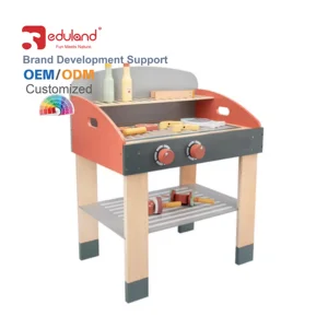 Customizable Kids Kitchen & Food Play Sets Wooden BBQ Toy Set and Barbecue Play Kitchen Toy