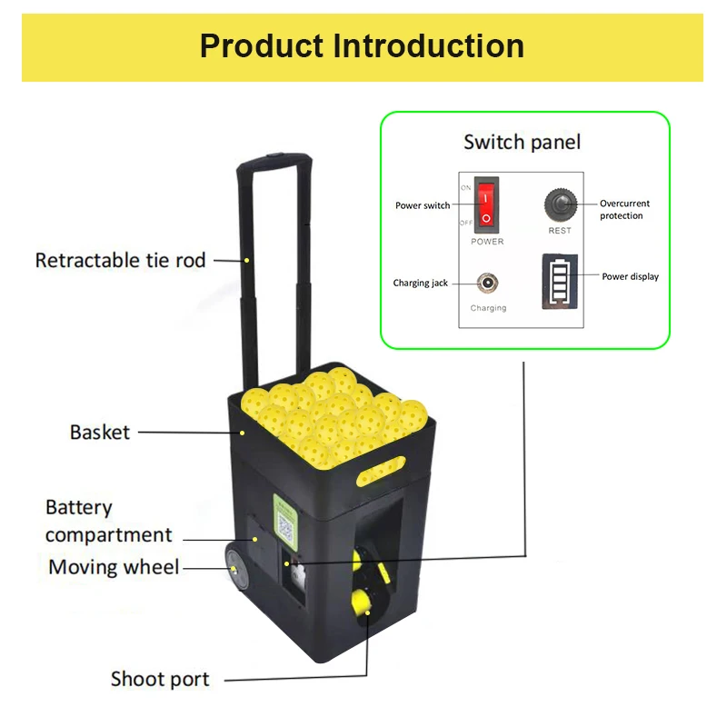 Customs New Popular JP02 App And Remote Control Pickle ball Padel Ball Machine For Beginner Playing And Training supplier