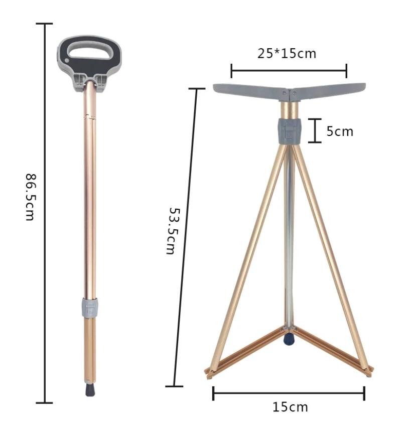 2023 Amazon Hot Functional Crutches Elderly Smart Aluminum Lightweight Multifunctional Crutches
