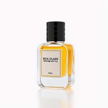 Hot Selling Square Thick Bottom High Quality Perfume Bottle Customize Logo Crimp Neck 30ml 50ml 100ml Glass Bottle Magnetic Lid