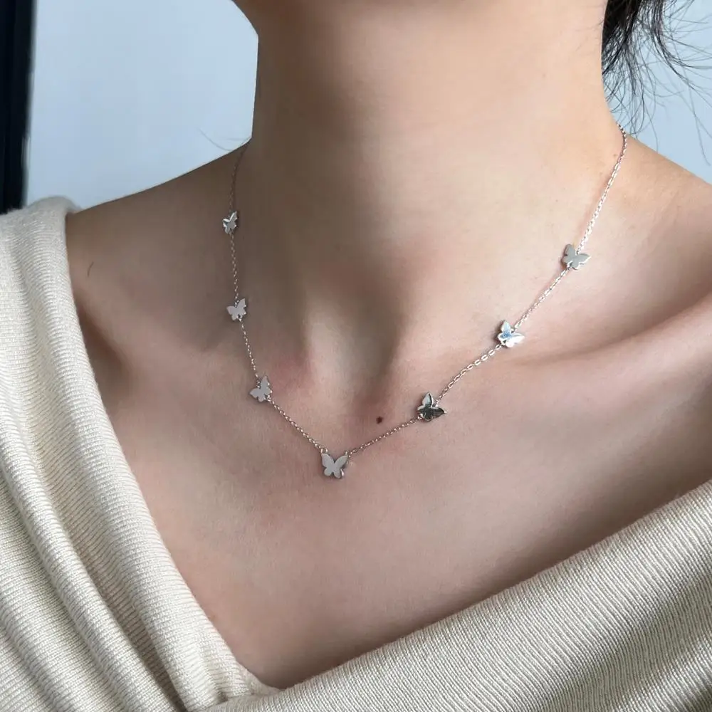 KAKODIY New Simple Elegant Boutique Jewelry Butterfly Pendant Necklace Women's 925 Sterling Silver Necklace detail 1