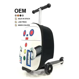 2026 Customized Design  Airport Luggage with Scooter 3D Trolley Children Travel Kids Scooter