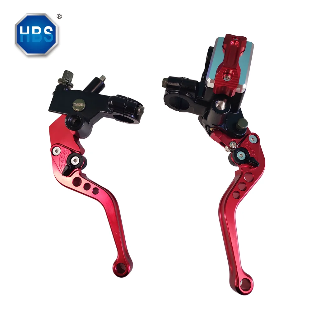 Деталь # HBS-A-004 красный 12,7 мм Диаметр отверстия ручной тормозной главный цилиндр и рычаг сцепления в сборе для гоночного мотоцикла