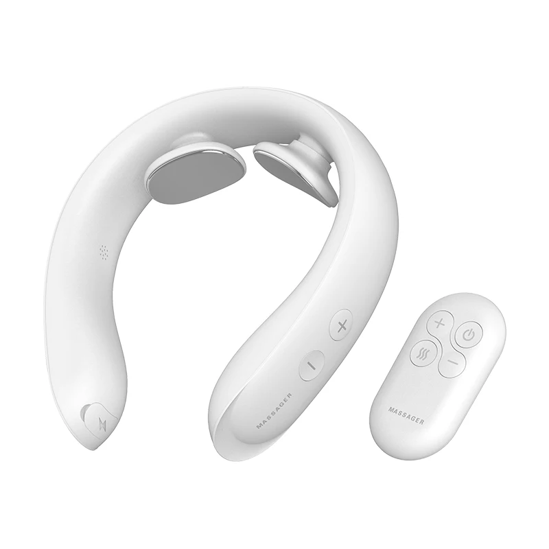 2022 New Remote Control Electric Ems Pulse Cervical Neck Massage 4d Smart Heat Wireless Mini Portable Neck Massager
