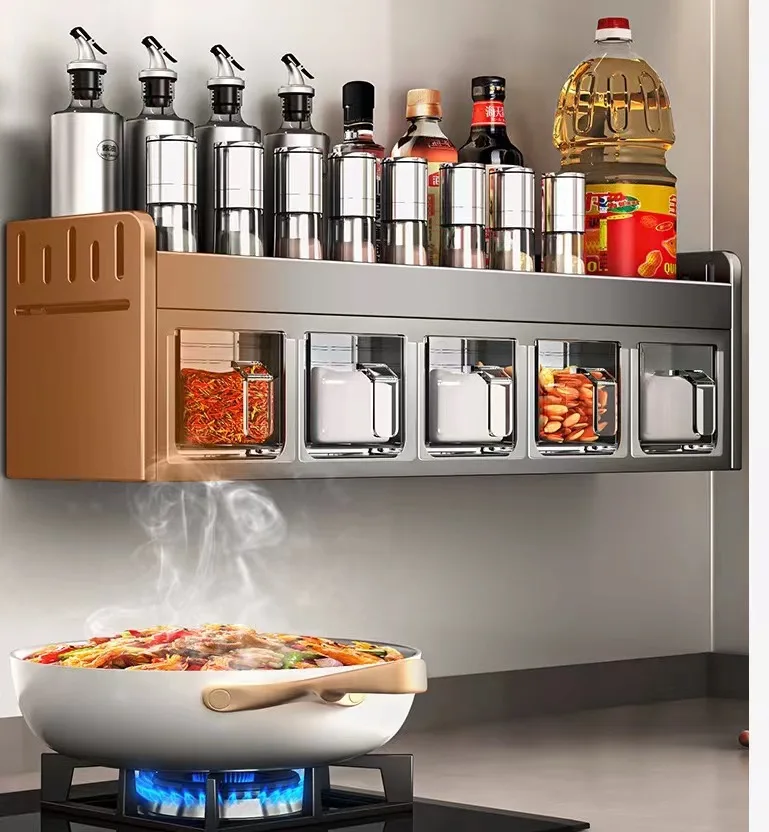 Household Fridge Space Saving Spice Storage Shelf Kitchen Spice Organizer Rack