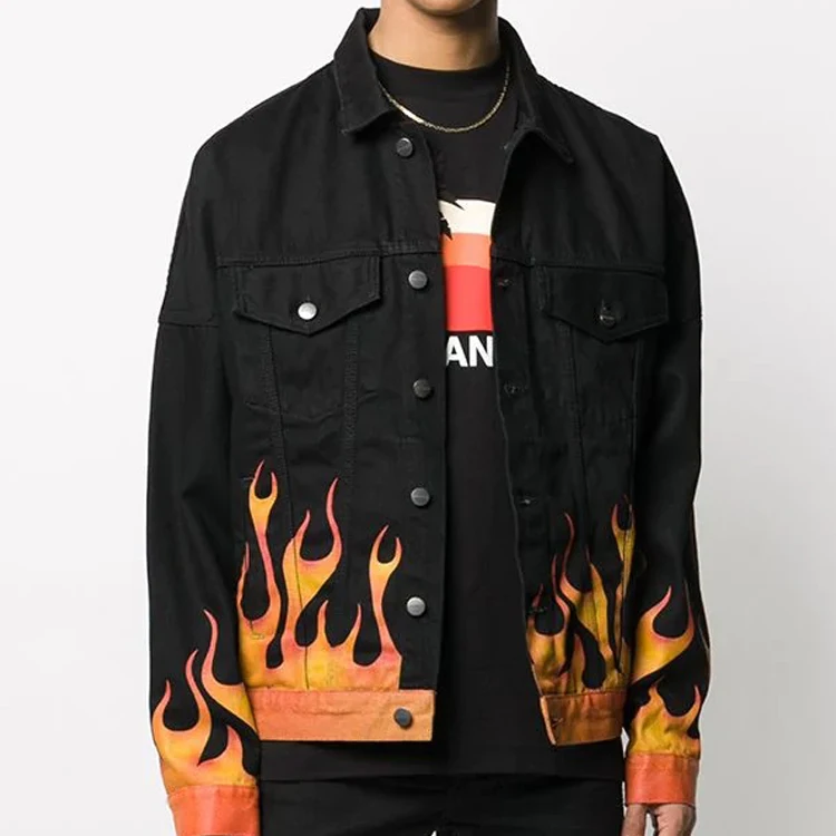 black denim jacket embroidered