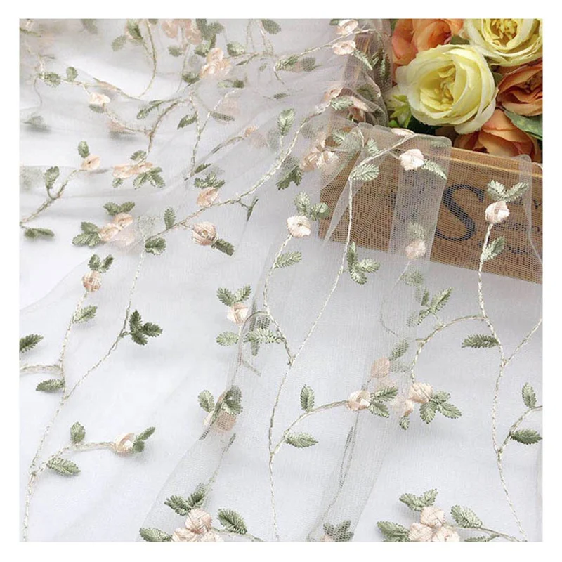 Китайская Тюлевая ткань с вышивкой на заказ сетка цветочной сетчатая