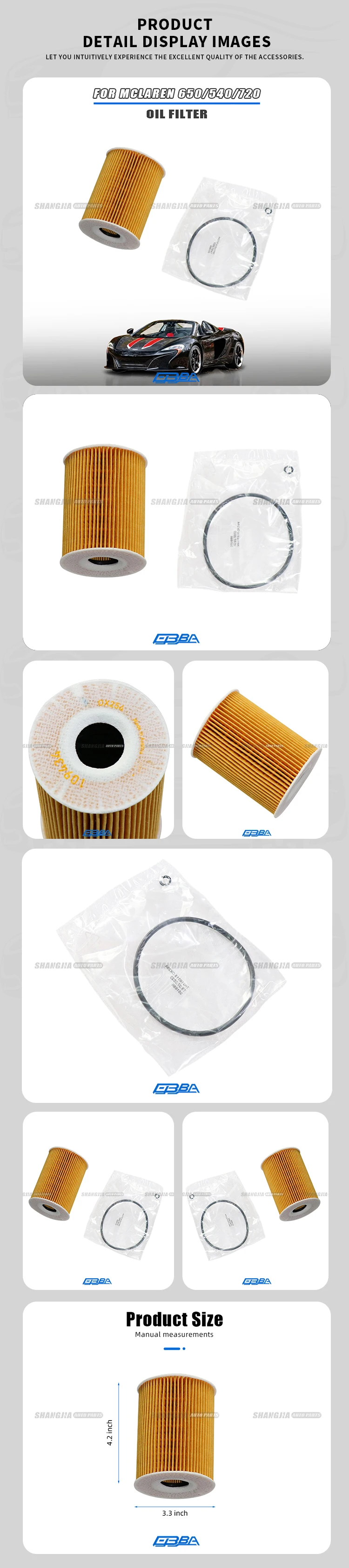 oe 11f0107cp auto parts oil filter for mclaren 720s 650s 540c 556-3