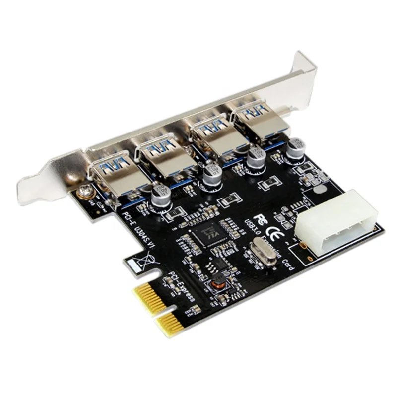 Computer Pcie to Usb3.0 Riser Card Pci Express Pcie 1x 1 to 4 Usb 3.0 Multiplier Splitter Hub 1x to 16x Adapter
