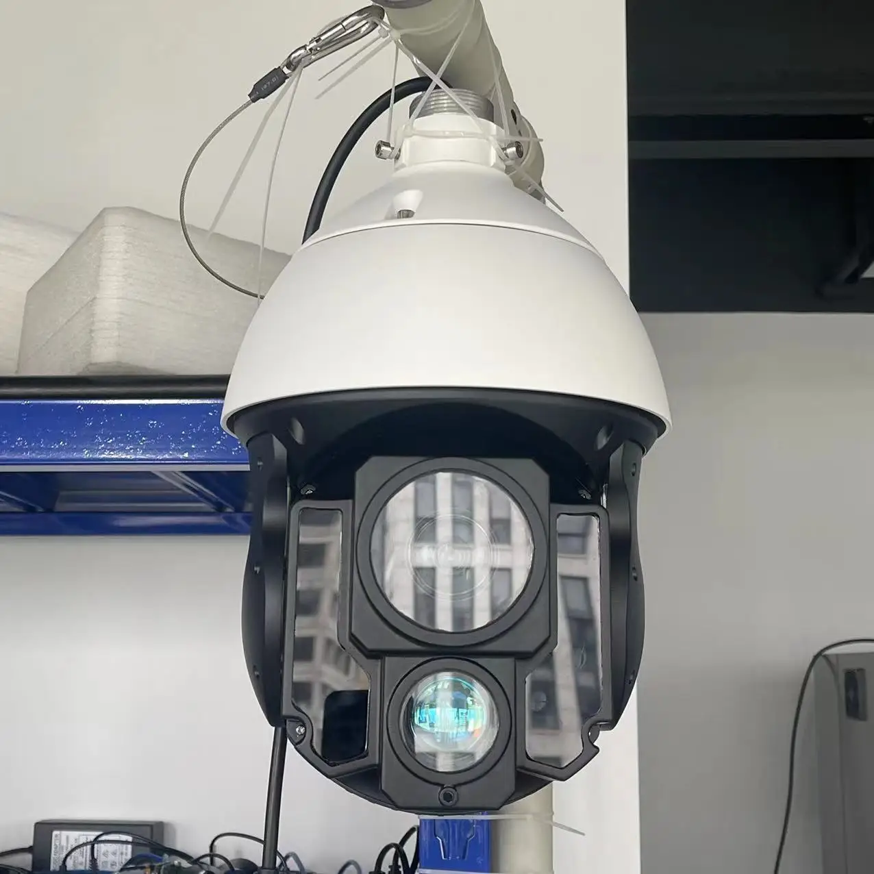 Poe 8" Infrared Laser 30x Optical Zoom+500m Ir Laser Illuminator Dual Sensor IP66 High Speed Dome PTZ Camera