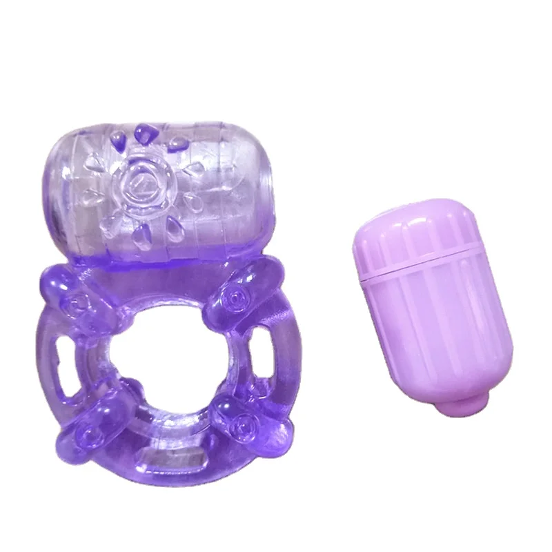 Crystal TPR Vibrating Cock Ring for Men Dual Motors Rubber  Penis Toys