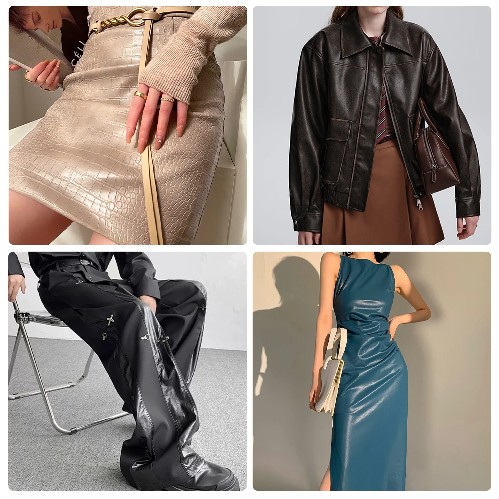 slim fit dress slacks Meghan Faux Leather Corset A-Line Formal Dress in Brown | Size: M | Leather/Knit Fabric main image 1