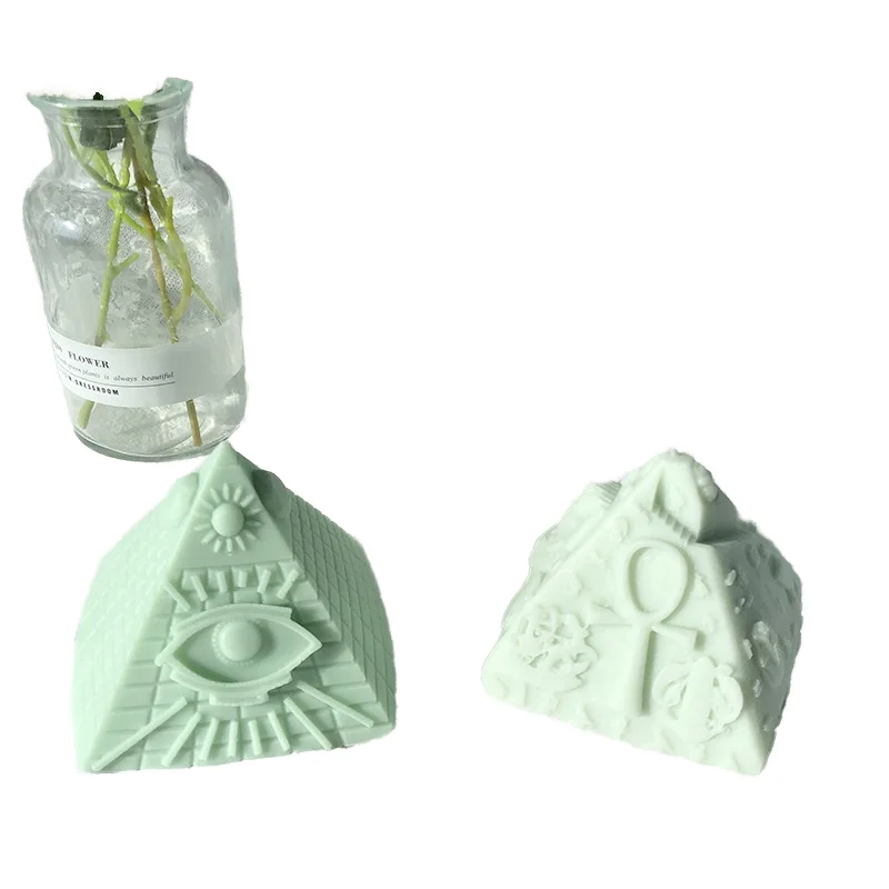 3D Ēģiptes piramīdu silikona sveces veidne – videi draudzīga, atkārtoti izmantojama DIY rokās izgatavota aromatiskā sveces dekoratīvā veidne
