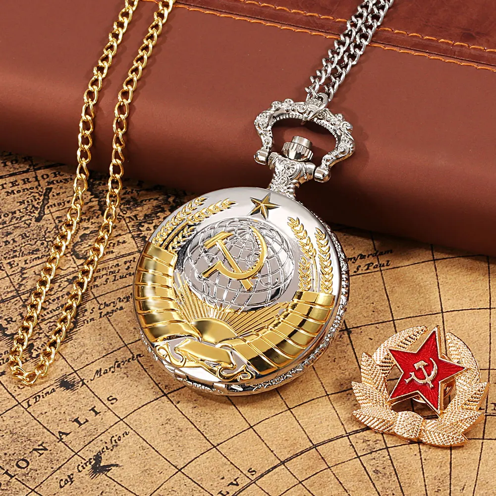 Acquista Orologio Da Tasca Al Quarzo Sovietico Con Falce E Martello Sovietico In Bronzo Retrò, Orologio Vintage Con Catena, Regalo Per Donna E Uomo In Italia A Partire Da 4.42 - Foto 7