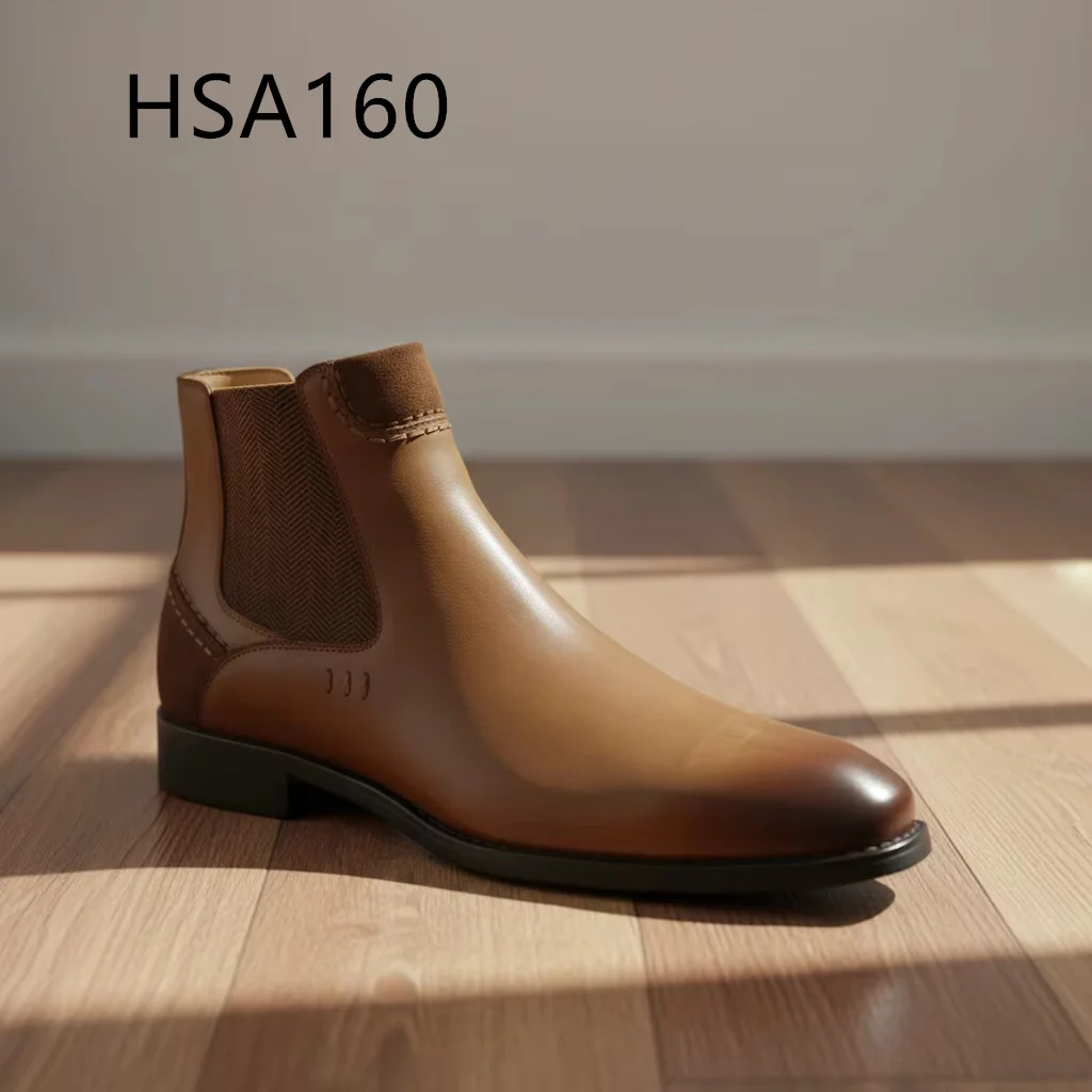 ZYF, Sepatu Formal Pria Potongan Sedang untuk Konferensi dan Acara, Sepatu Resmi Peluncuran Produk, Berbahan Kulit Crazy Horse Cokelat Eksklusif untuk Keperluan Administratif, Model HSA160