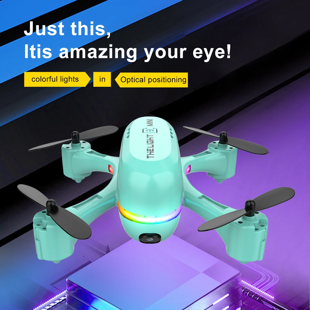 2024 V6 blue mini aerial photography drone HD dual-camera remote control aircraft racing lights flow positioning aircraft factory