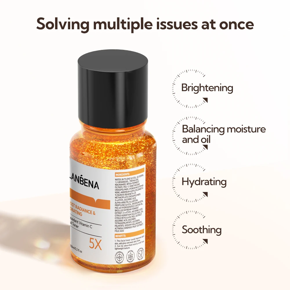 Lanbena Private Label Best Makeup Brighten Niacinamide Vitamin c Facial Toner 150ml Radiance Whitening Facial Toner supplier