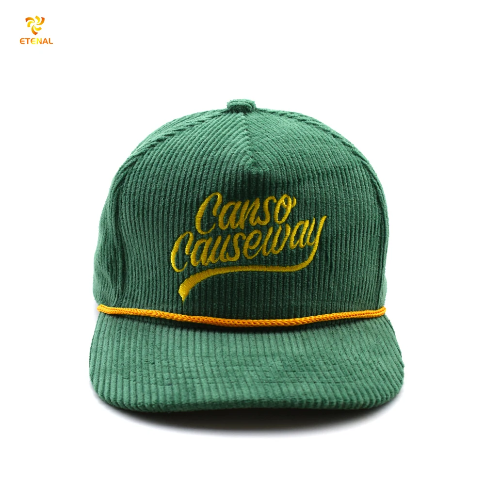 Custom Unstructured 5 Panel Snapback Cap Corduroy Rope Hand Embroidered Oxford Poplin Dot Argyle Fruit Patterns