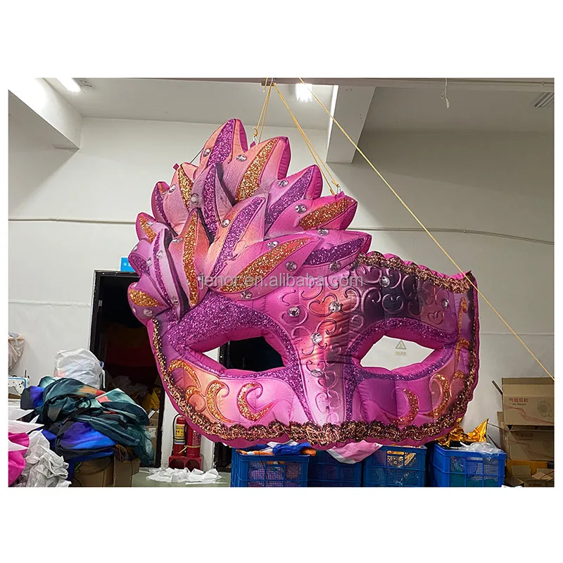 Jenor Customize Inflatable Pink Mask Inflatable Mark Balloon for Masquerade Decoration