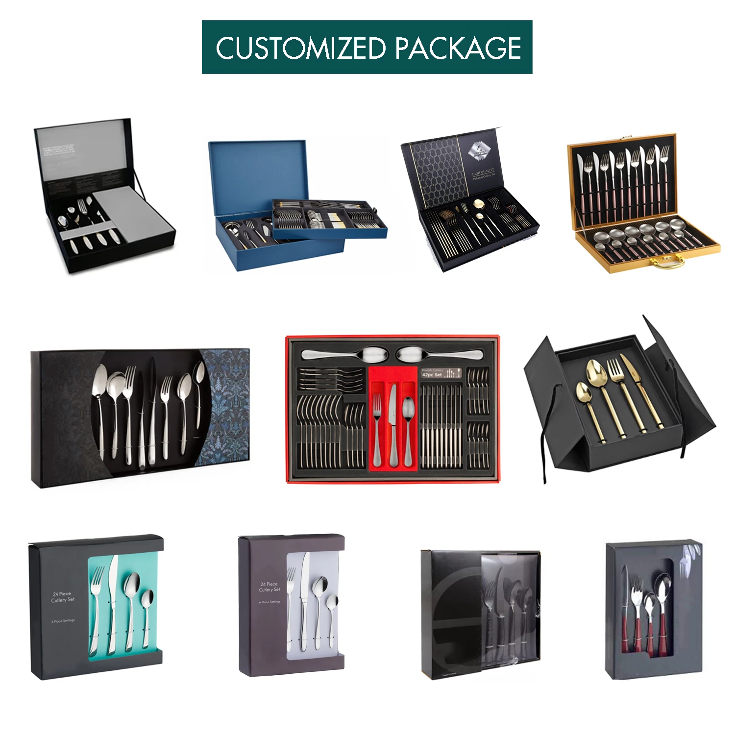 Wholesale Luxury Metal Silverware Flatware Spoons And Forks Set Wedding