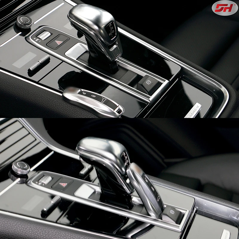 1pc For Porsche Panamera Real Carbon Fiber Gear Shift Knob Cover New Energy Interior Decoration Car Part